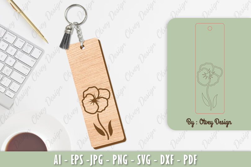 Flower Keychain Laser Cut SVG Bundle 41 - CraftNest - Digital Crafting and Art