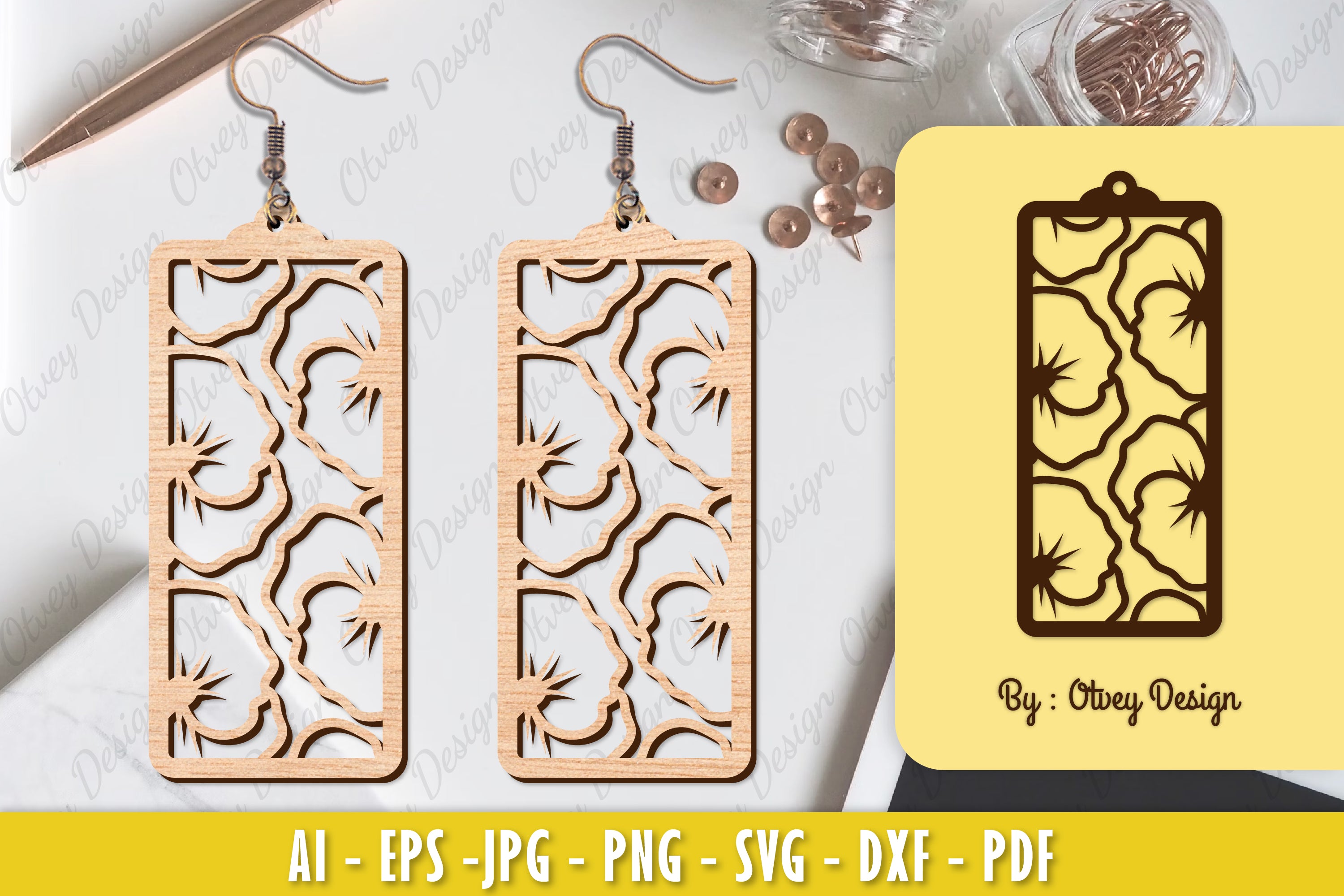Flower Earring Laser Cut SVG Bundle 111 - CraftNest - Digital Crafting and Art