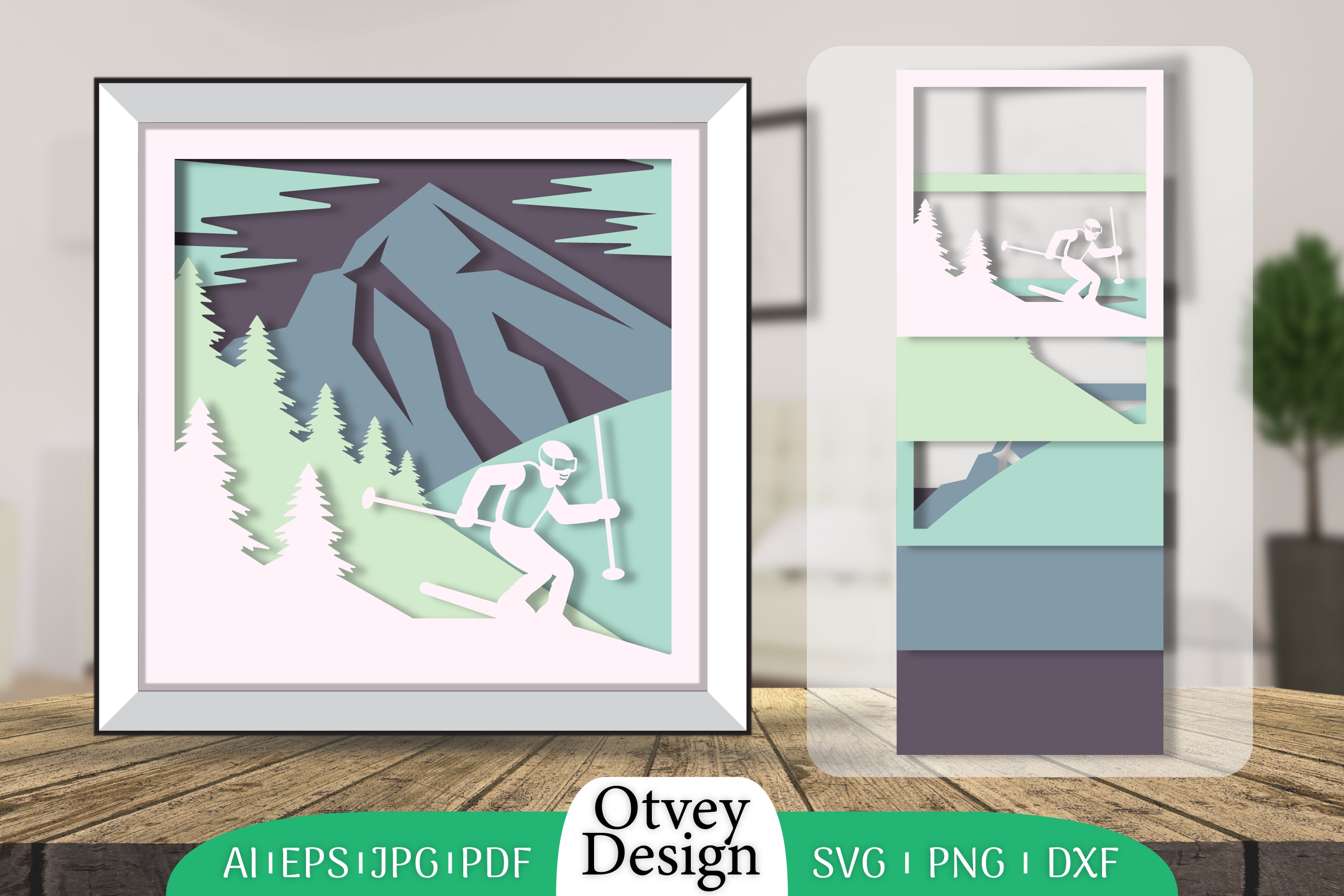 Ski 3D Shadowbox Layered SVG Bundle 1 - CraftNest - Digital Crafting and Art