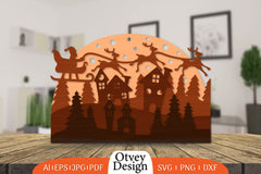 Christmas Santa Sleigh Layered Lasercut SVG Bundle 1 - CraftNest - Digital Crafting and Art