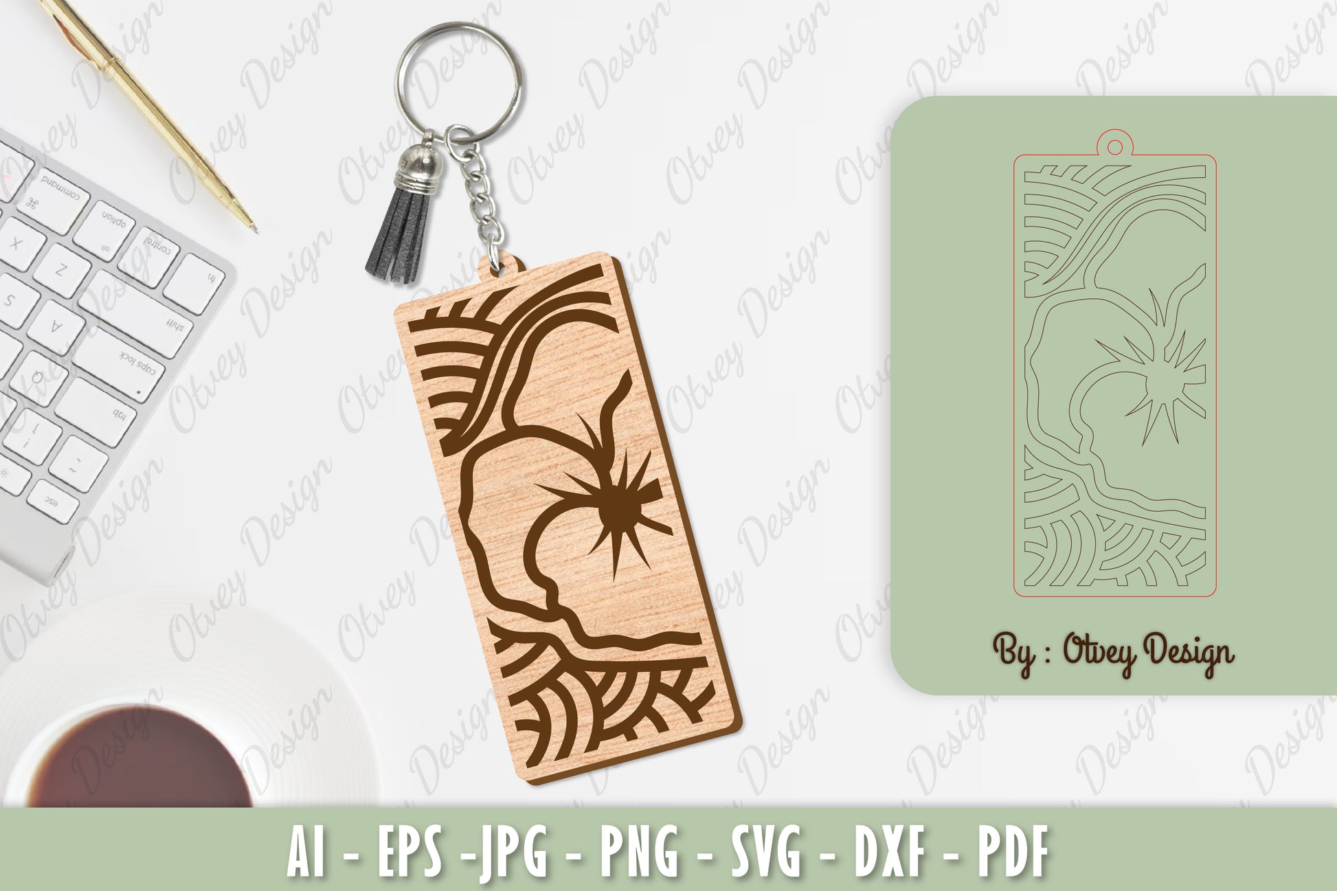 Flower Keychain Laser Cut SVG Bundle 49 - CraftNest - Digital Crafting and Art