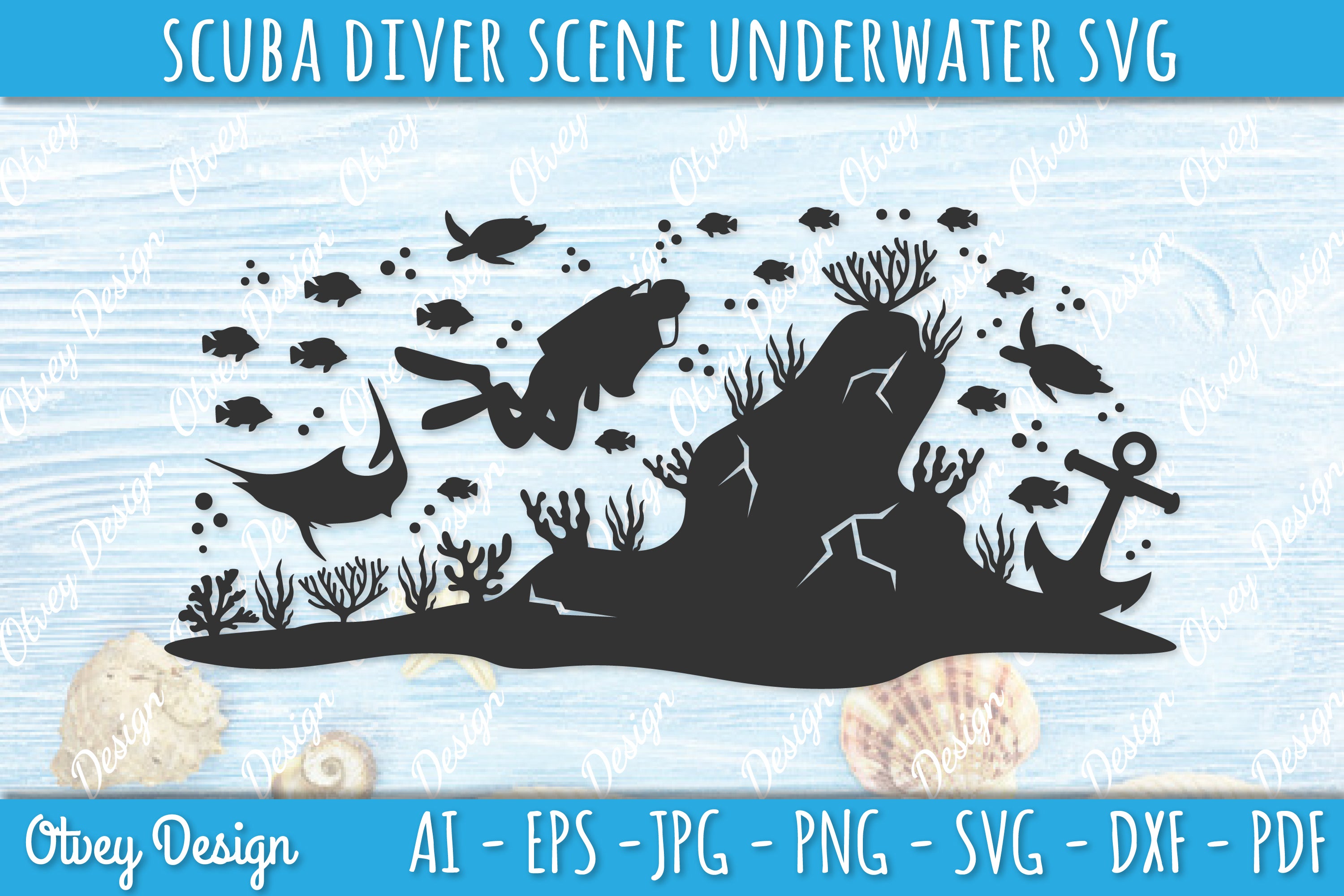Scuba Diver Underwater World SVG Bundle 6 - CraftNest - Digital Crafting and Art