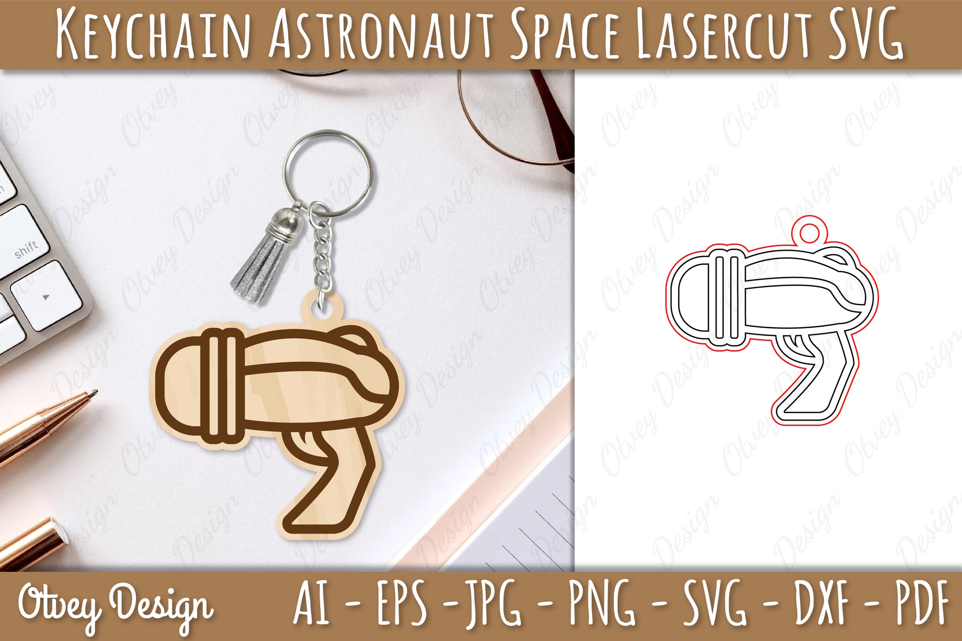 Astronaut Space Keychain Earring SVG Bundle 1 - CraftNest - Digital Crafting and Art