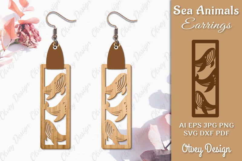 Sea Animals Earrings Laser Cut SVG Bundle 63 - CraftNest - Digital Crafting and Art