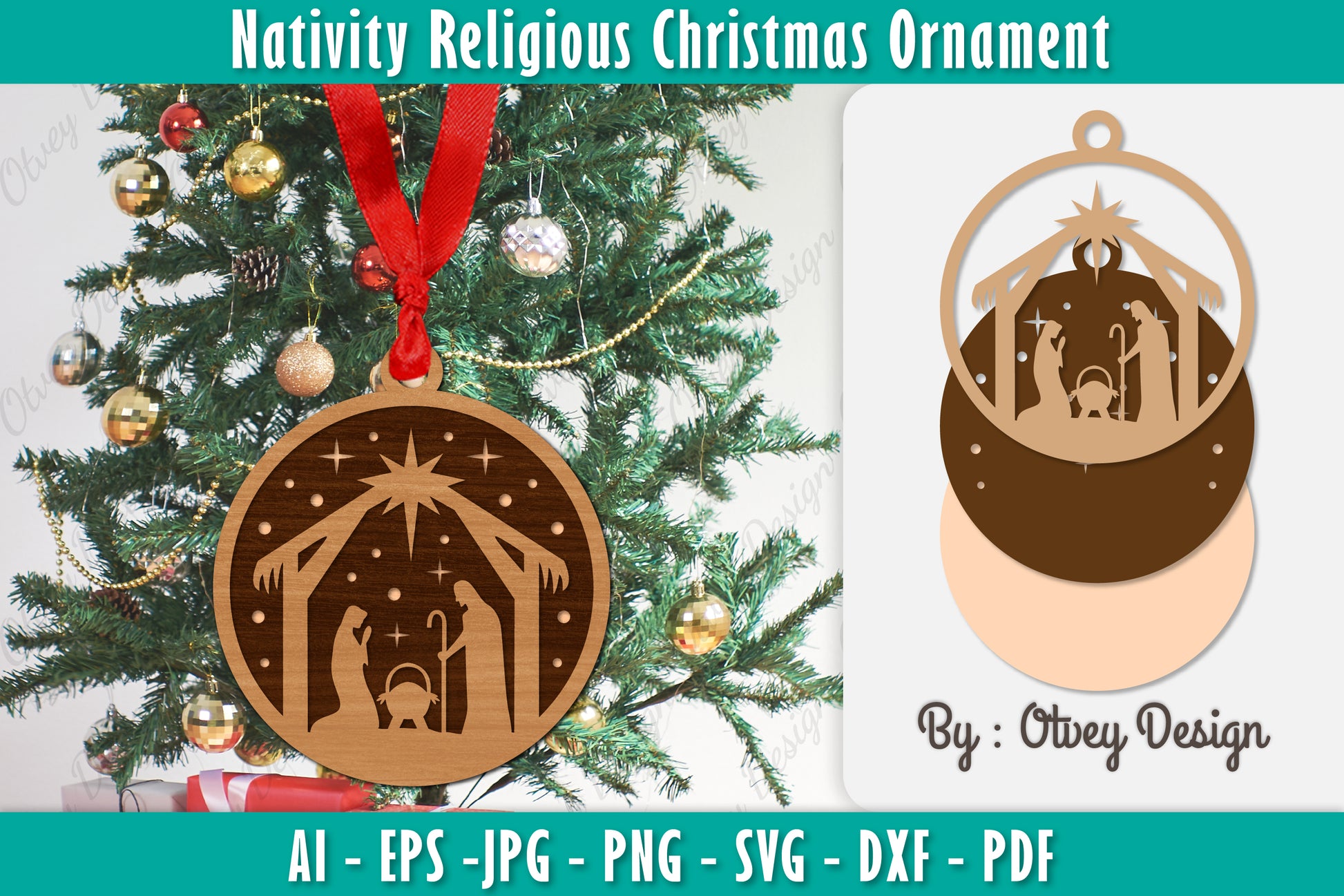 Nativity Religious Christmas Ornament SVG Bundle 1 - CraftNest - Digital Crafting and Art