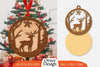 Christmas Deer Ornament Lasercut SVG Bundle