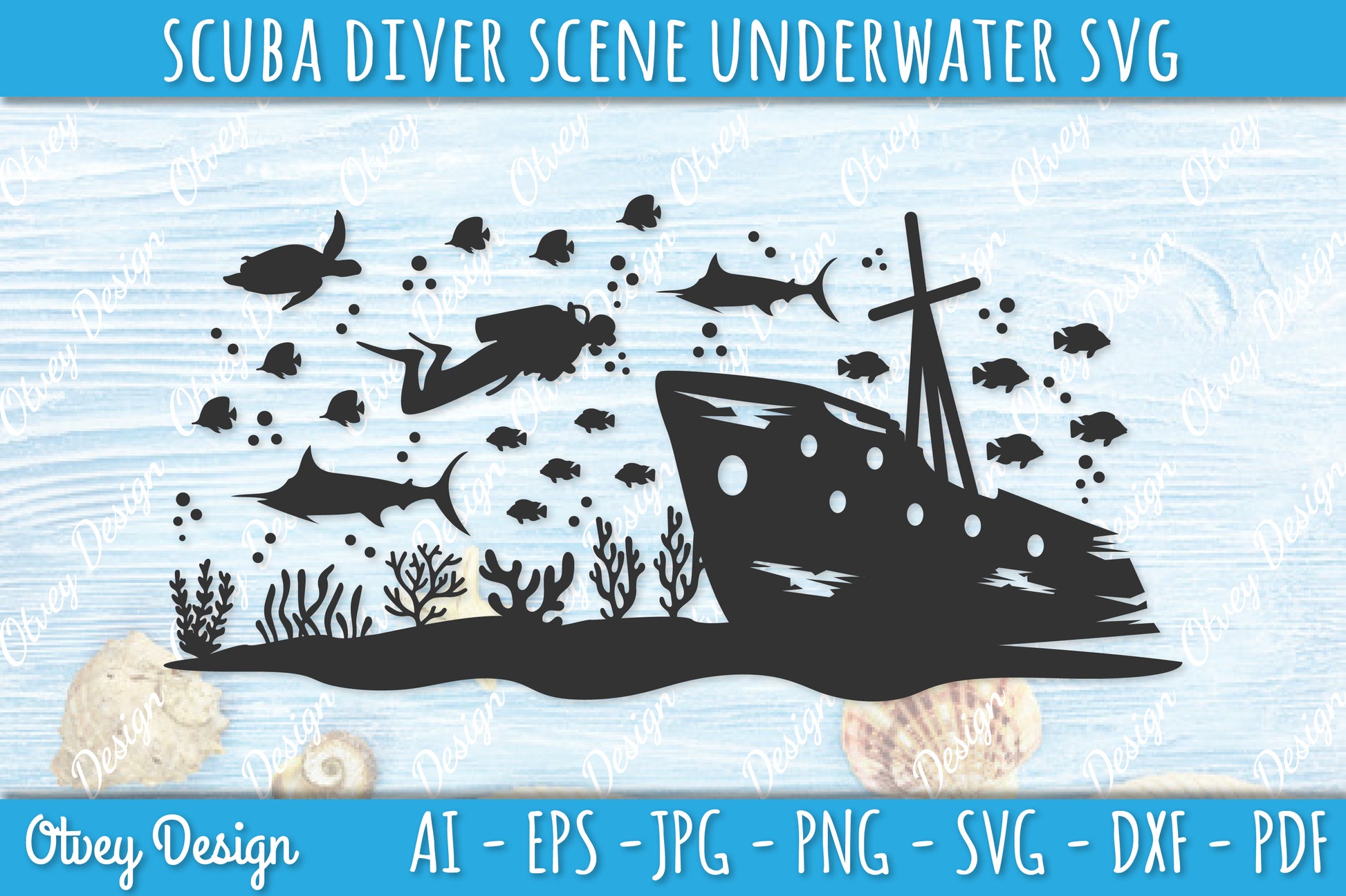 Scuba Diver Underwater World SVG Bundle 4 - CraftNest - Digital Crafting and Art