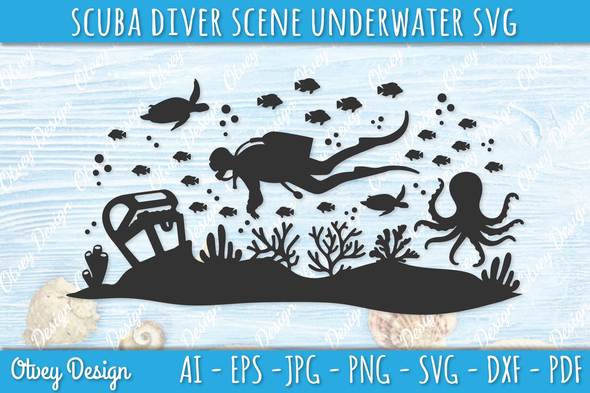 Scuba Diver Underwater World SVG Bundle 5 - CraftNest - Digital Crafting and Art