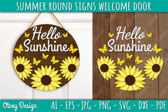 Summer Welcome Door Hangers SVG Bundle 5 - CraftNest - Digital Crafting and Art