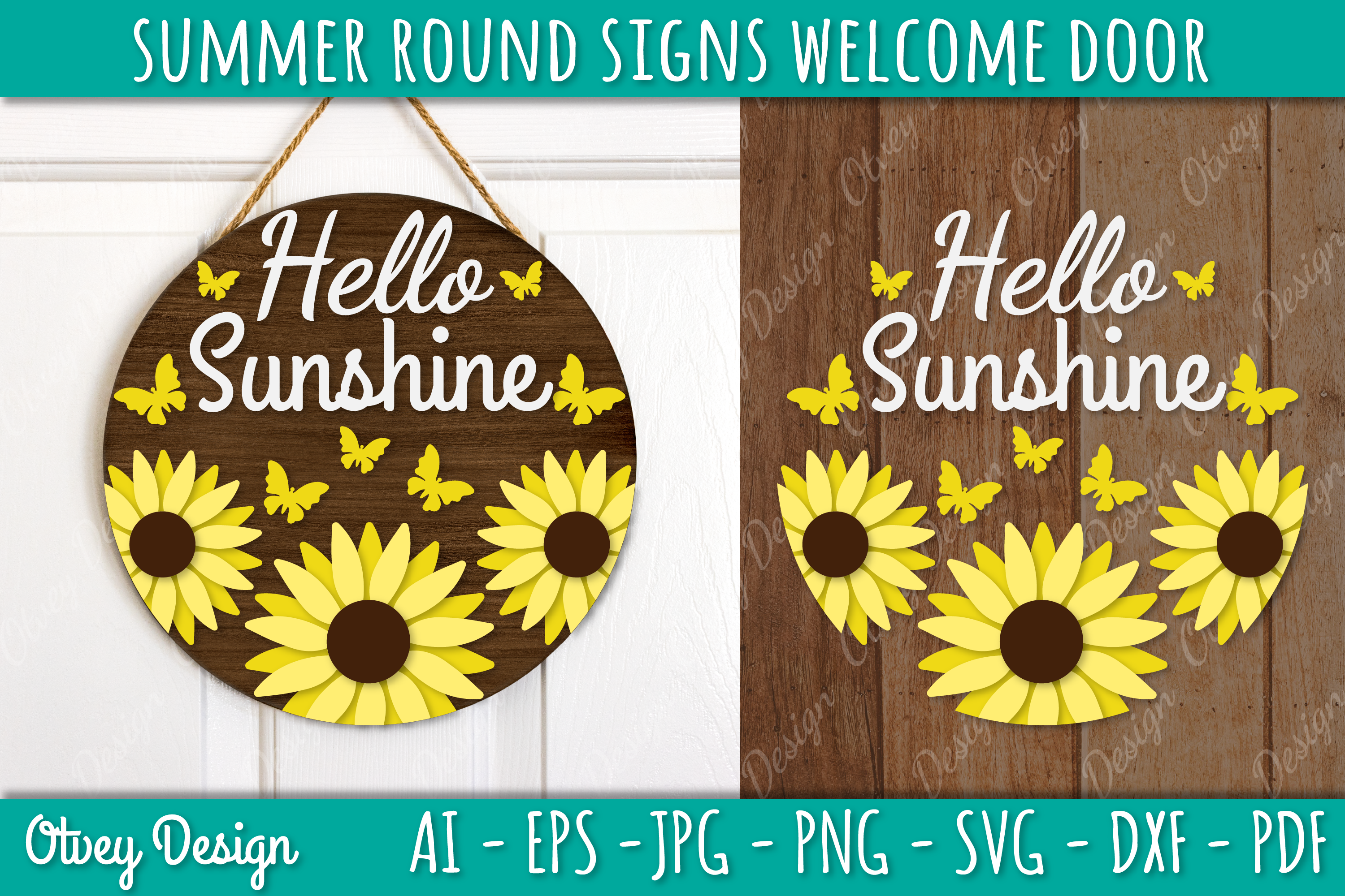 Summer Welcome Door Hangers SVG Bundle 5 - CraftNest - Digital Crafting and Art