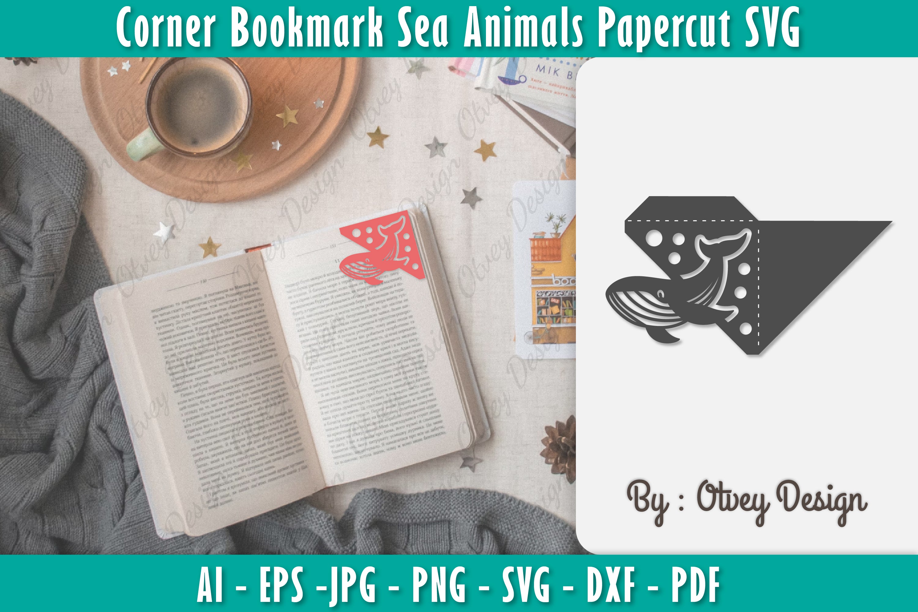 Corner Bookmark Sea Animals SVG Bundle 1 - CraftNest - Digital Crafting and Art