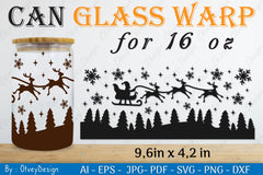 Christmas Santa Sleigh Can Glass 16 OZ SVG Bundle 1 - CraftNest - Digital Crafting and Art