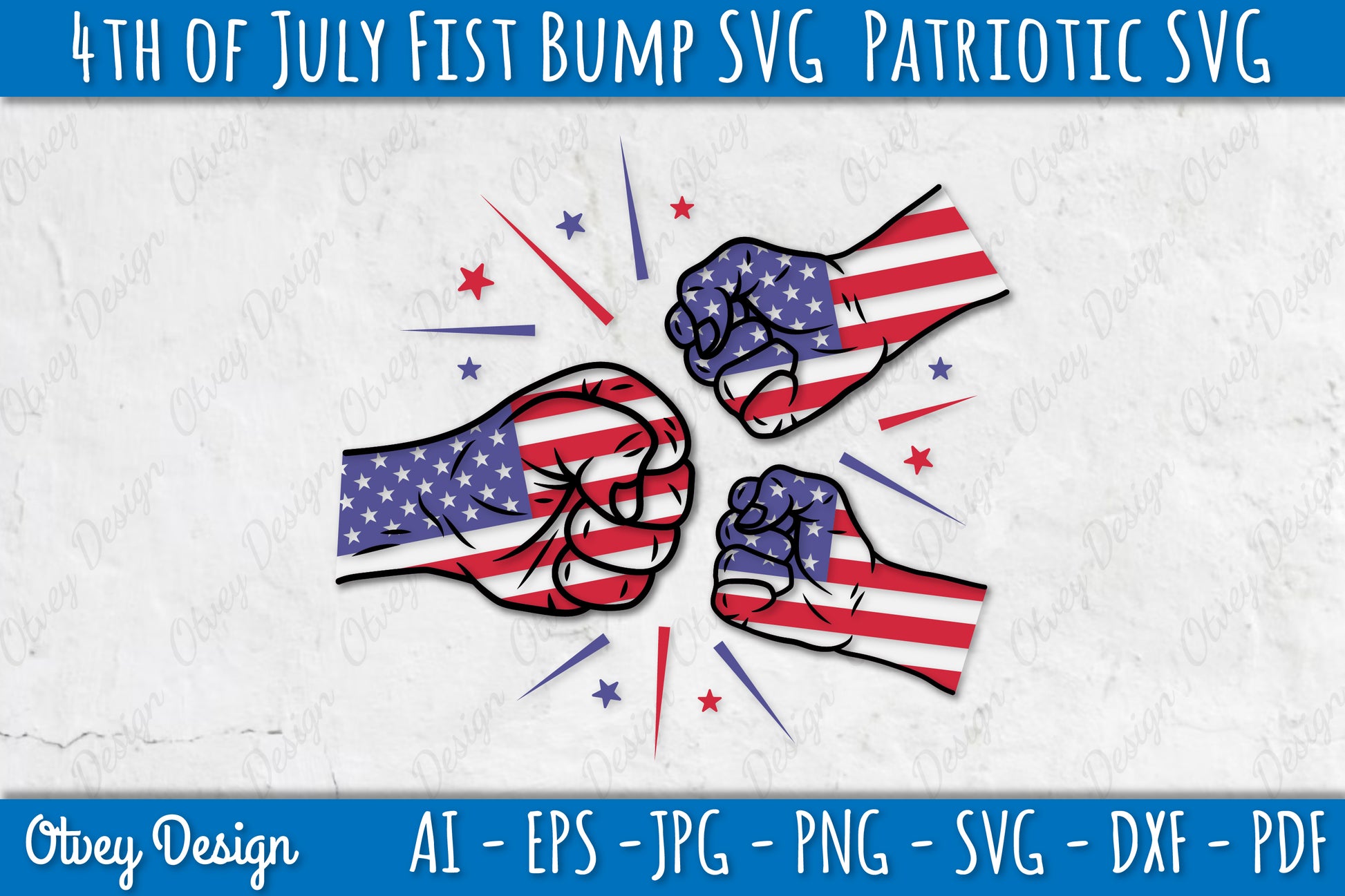 4th of July Patriotic Fist Bump SVG Bundle 4 - CraftNest - Digital Crafting and Art