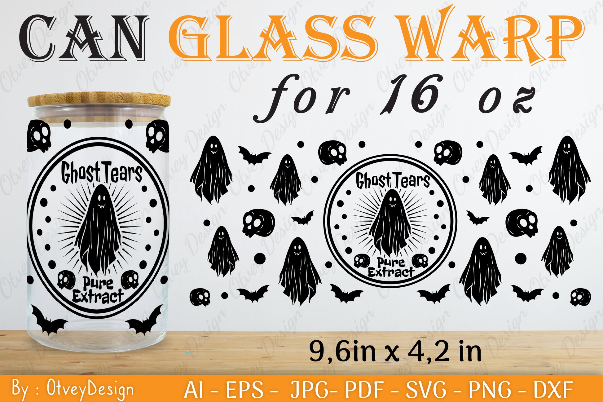 Halloween 16 oz Can Glass Wrap SVG Bundle 3 - CraftNest - Digital Crafting and Art
