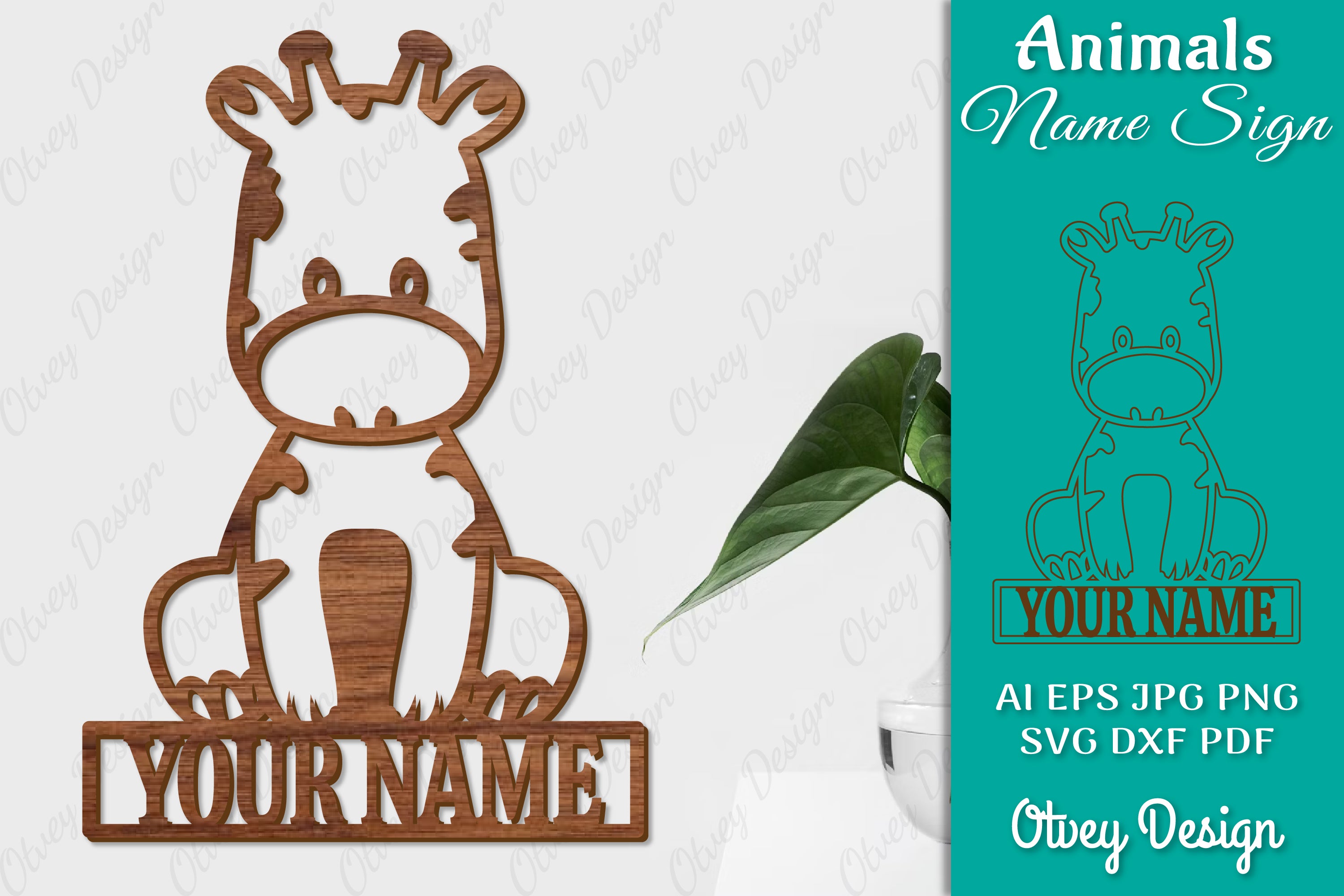 Animal Name Sign SVG Laser Cut Template Door Wall Hanger SVG Bundle 1 - CraftNest - Digital Crafting and Art