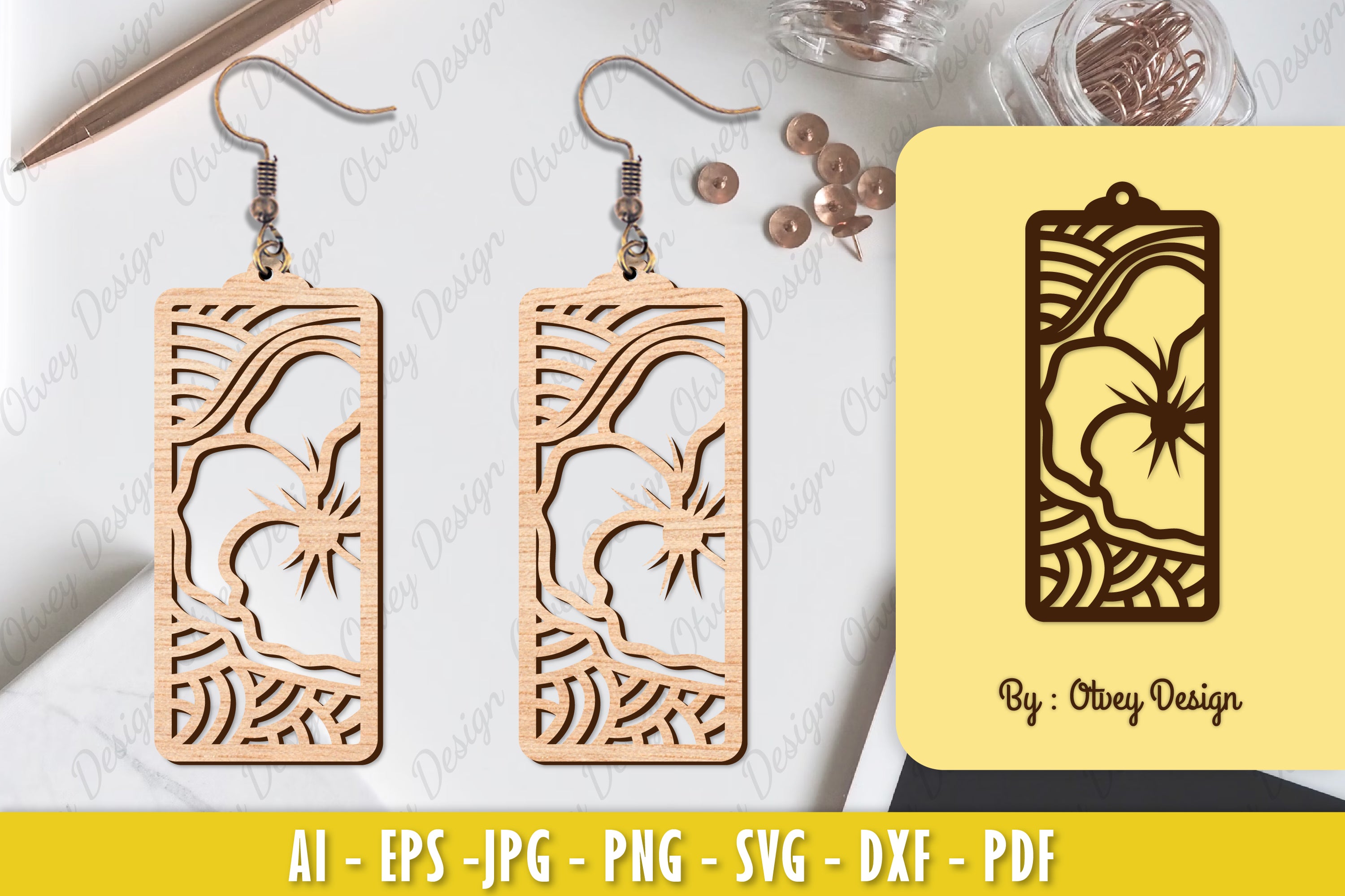 Flower Earring Laser Cut SVG Bundle 101 - CraftNest - Digital Crafting and Art