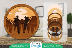 Hiking Couple Layered Lasercut SVG Bundle 1 - CraftNest - Digital Crafting and Art