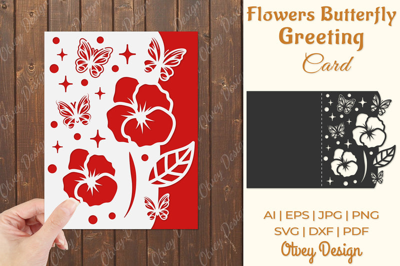 Butterfly and Flowers Card Cover Paper Cut SVG Bundle 1 - CraftNest - Digital Crafting and Art