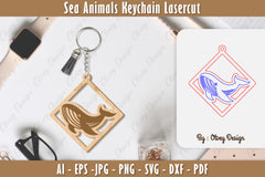 Keychain Sea Animals Laser Cut SVG Bundle 49 - CraftNest - Digital Crafting and Art