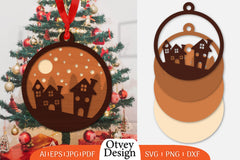 Christmas Scene Ornament Lasercut SVG Bundle 1 - CraftNest - Digital Crafting and Art