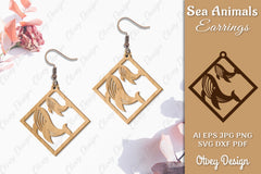 Sea Animals Earrings Laser Cut SVG Bundle 20 - CraftNest - Digital Crafting and Art