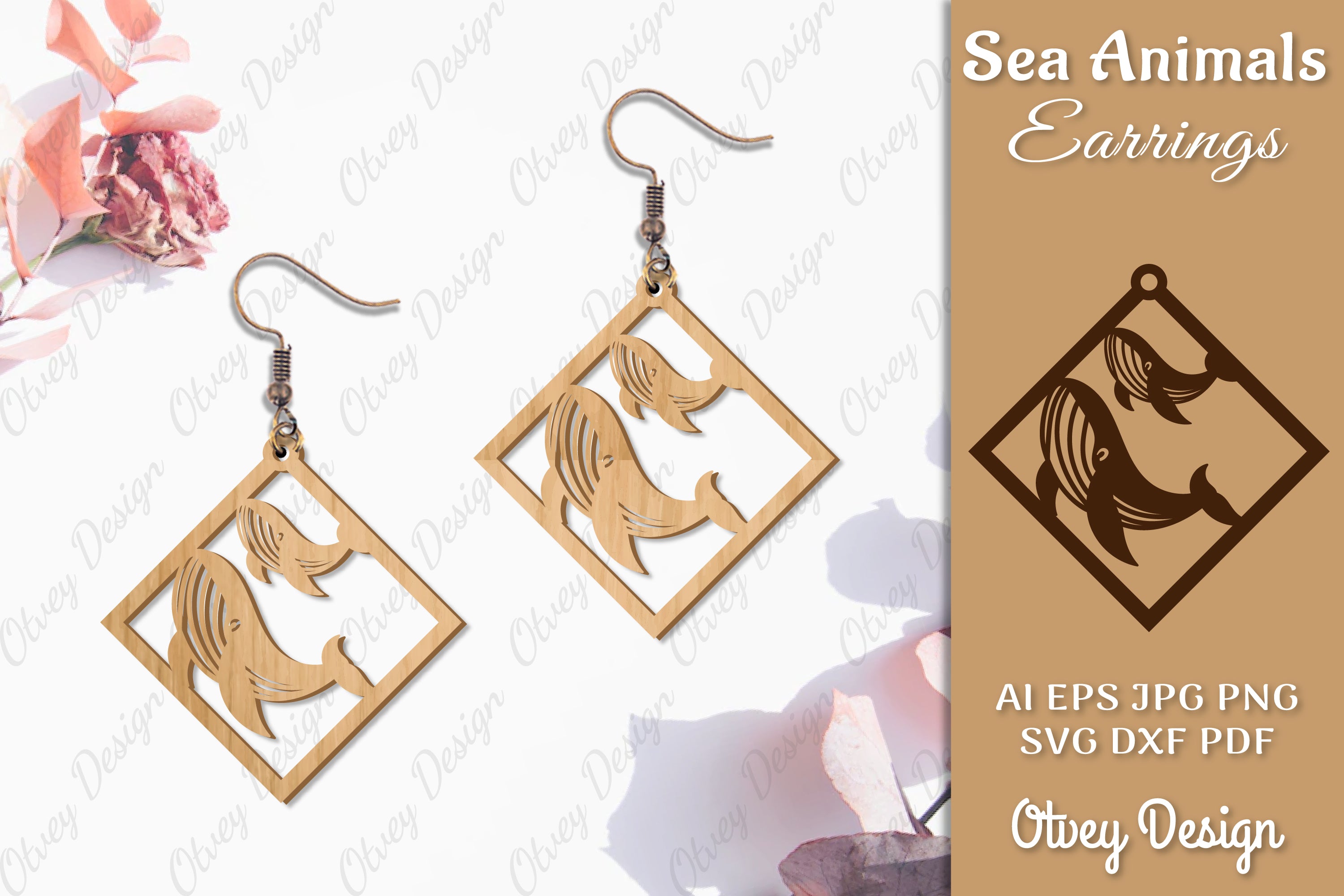 Sea Animals Earrings Laser Cut SVG Bundle 20 - CraftNest - Digital Crafting and Art
