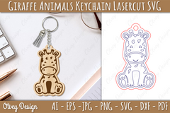 Giraffe Animal Keychain SVG Bundle 1 - CraftNest - Digital Crafting and Art