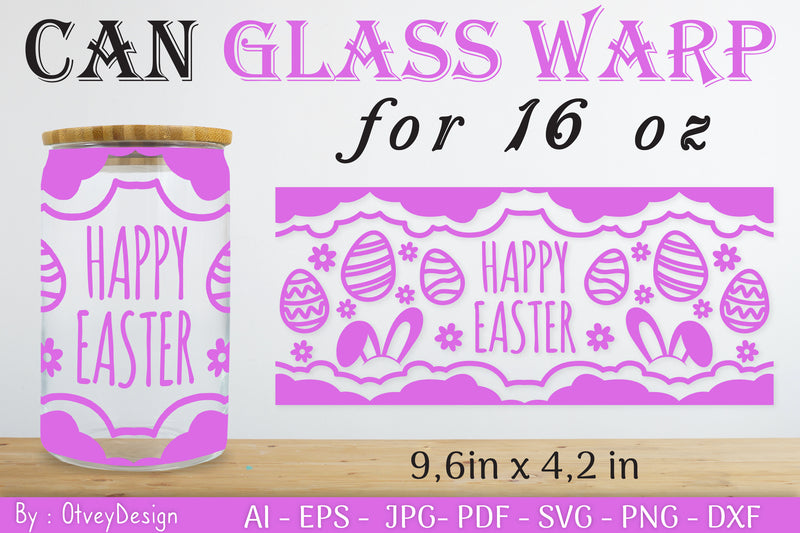 Happy Easter Day 16oz Can Glass Wrap SVG Bundle 1 - CraftNest - Digital Crafting and Art
