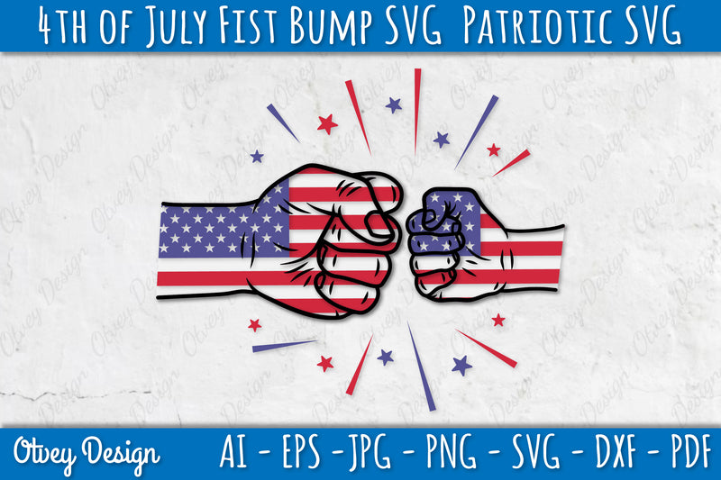4th of July Patriotic Fist Bump SVG Bundle 5 - CraftNest - Digital Crafting and Art