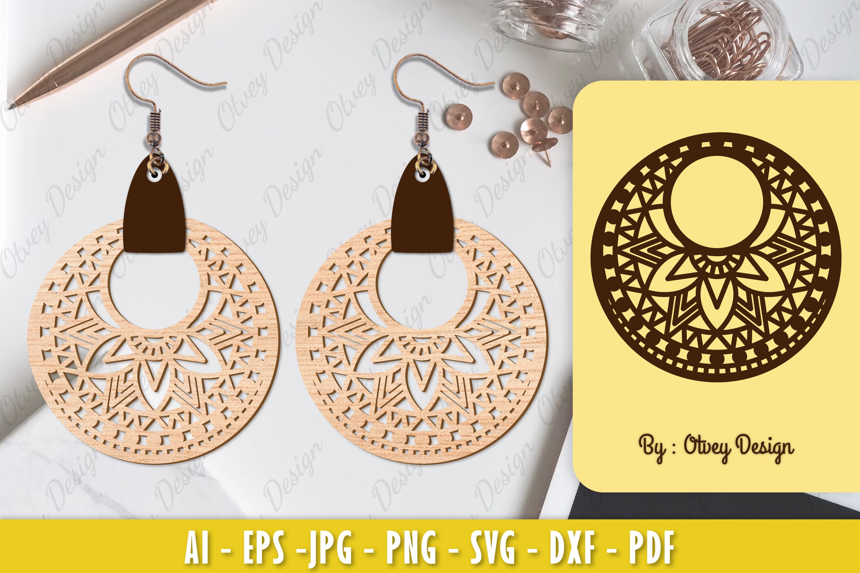 Earrings Mandala SVG Bundle 1 - CraftNest - Digital Crafting and Art