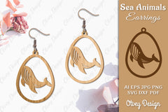 Sea Animals Earrings Laser Cut SVG Bundle 43 - CraftNest - Digital Crafting and Art