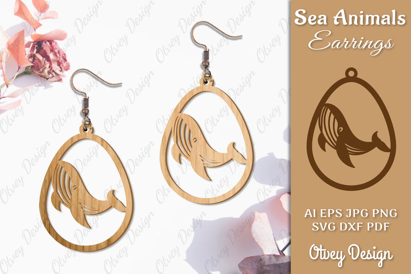 Sea Animals Earrings Laser Cut SVG Bundle 43 - CraftNest - Digital Crafting and Art