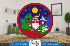 Christmas Gnome 3D Layered Lasercut SVG Bundle 1 - CraftNest - Digital Crafting and Art