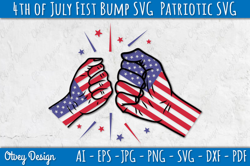 4th of July Patriotic Fist Bump SVG Bundle 2 - CraftNest - Digital Crafting and Art