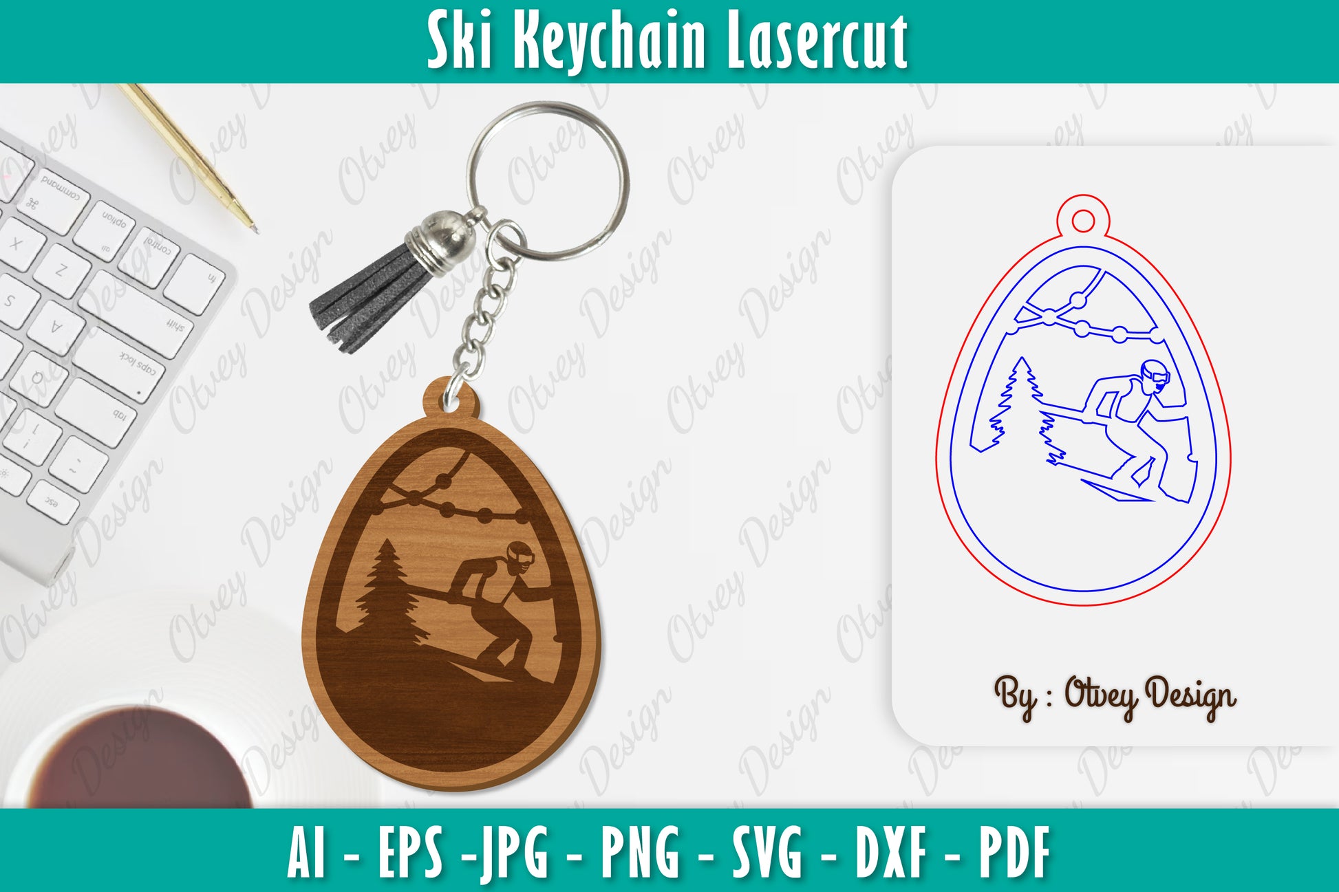 Ski Keychain Lasercut SVG Bundle 11 - CraftNest - Digital Crafting and Art