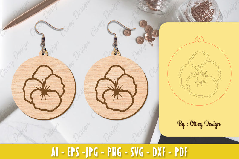 Flower Earring Laser Cut SVG Bundle 21 - CraftNest - Digital Crafting and Art