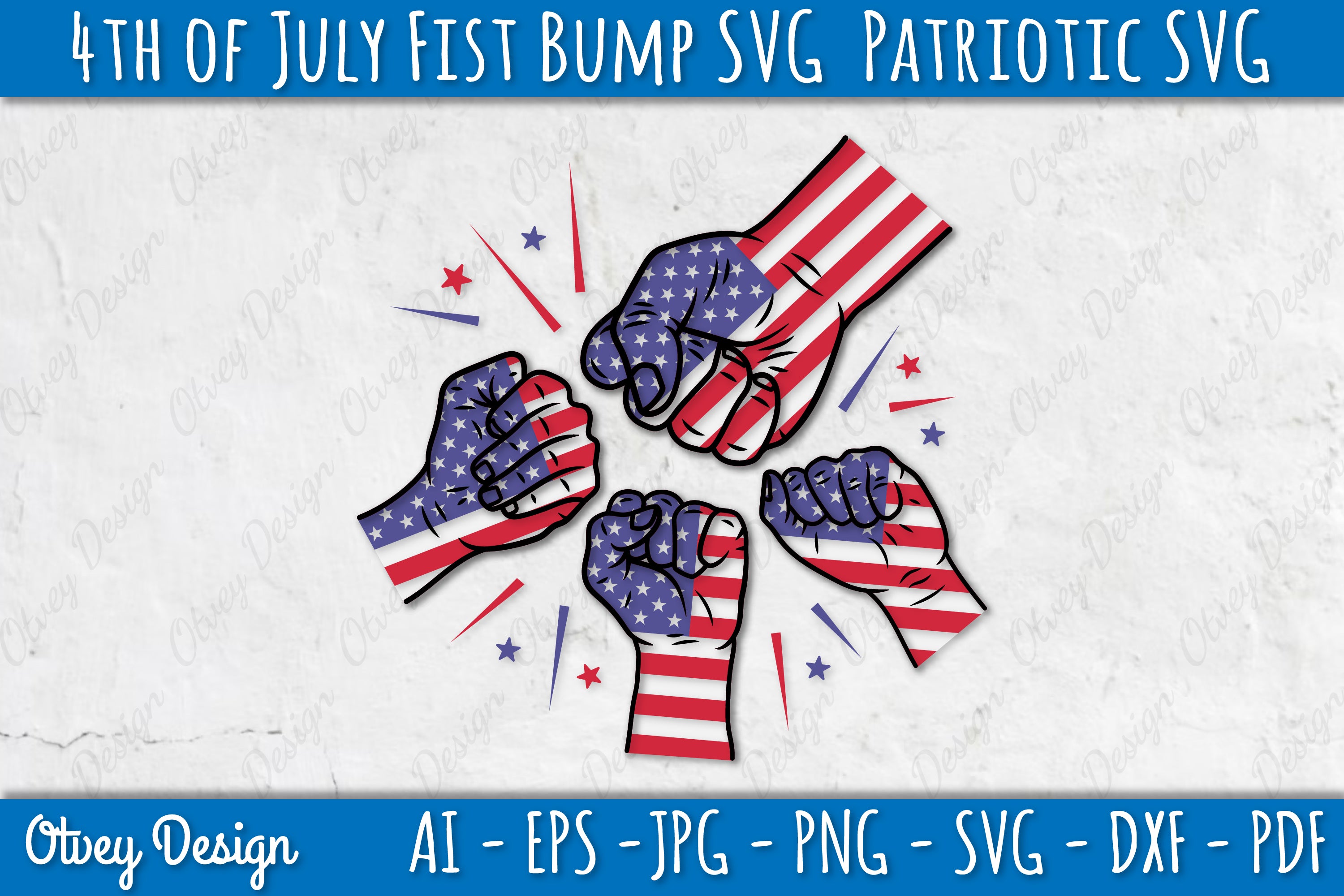 4th of July Patriotic Fist Bump SVG Bundle 8 - CraftNest - Digital Crafting and Art