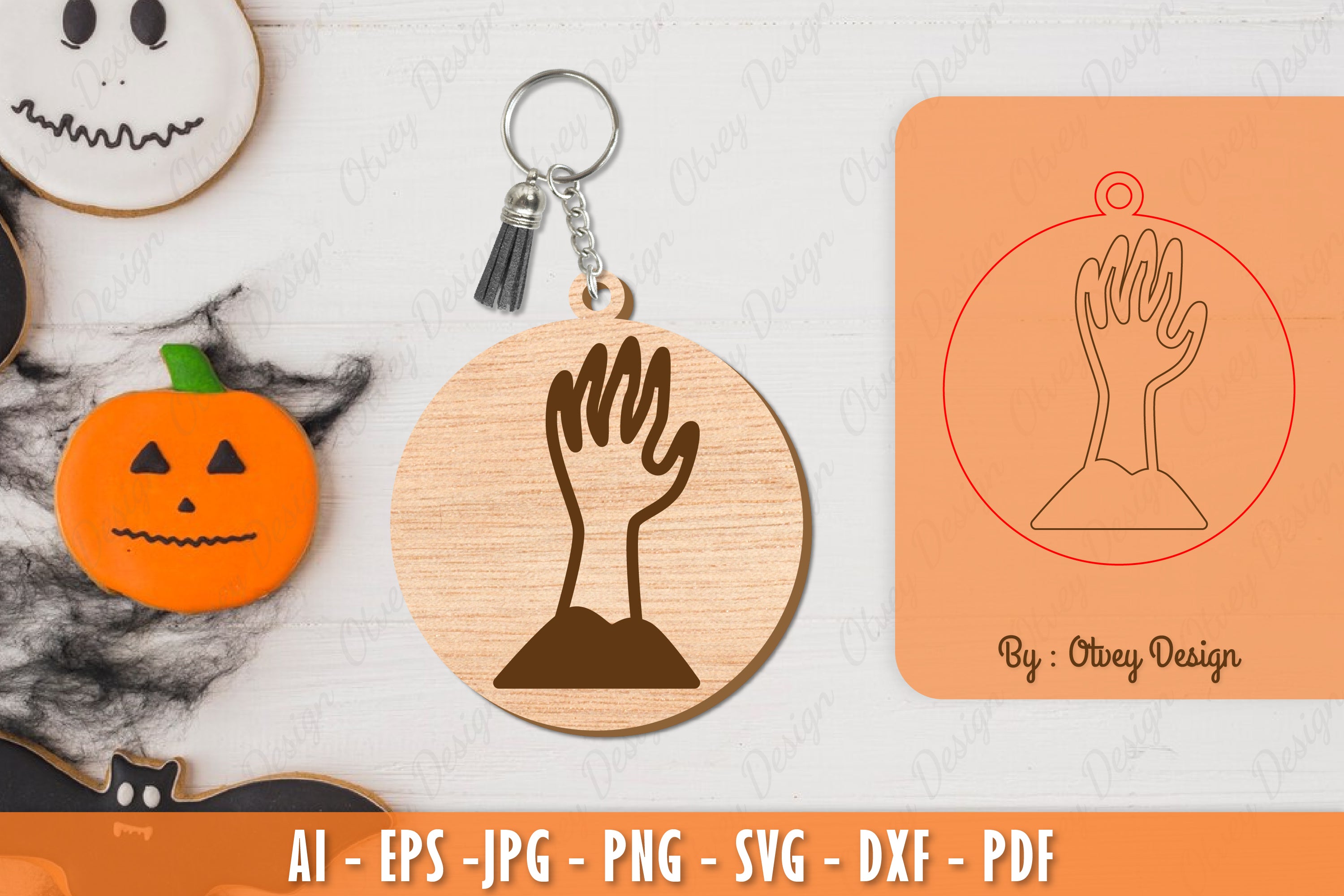 Halloween Keychain Laser Cut SVG Bundle 23 - CraftNest - Digital Crafting and Art