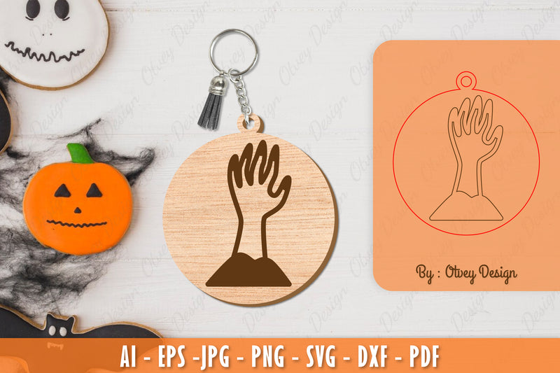 Halloween Keychain Laser Cut SVG Bundle 23 - CraftNest - Digital Crafting and Art