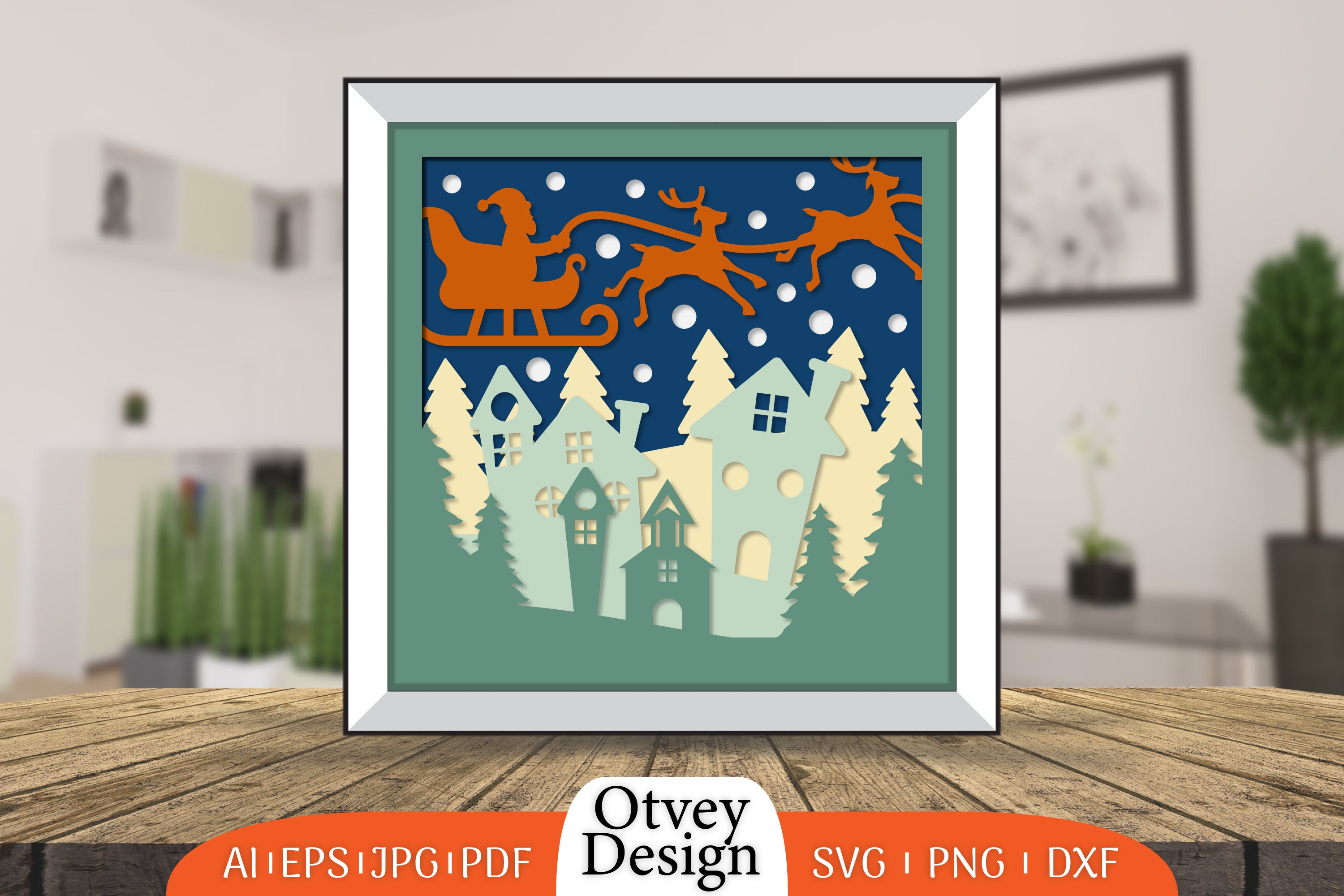 Christmas Santa Sleigh 3D Shadowbox SVG Bundle 1 - CraftNest - Digital Crafting and Art
