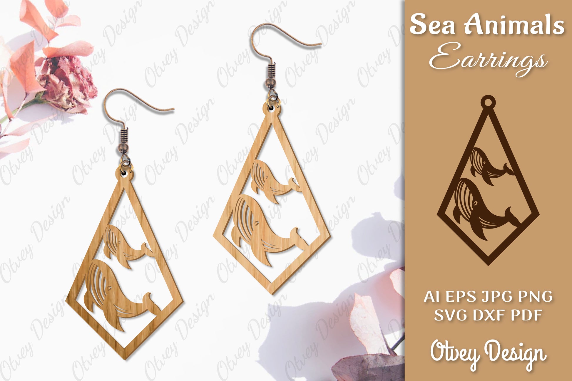 Sea Animals Earrings Laser Cut SVG Bundle 32 - CraftNest - Digital Crafting and Art