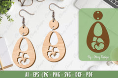 Flower Earrings Laser Cut SVG Bundle 41 - CraftNest - Digital Crafting and Art