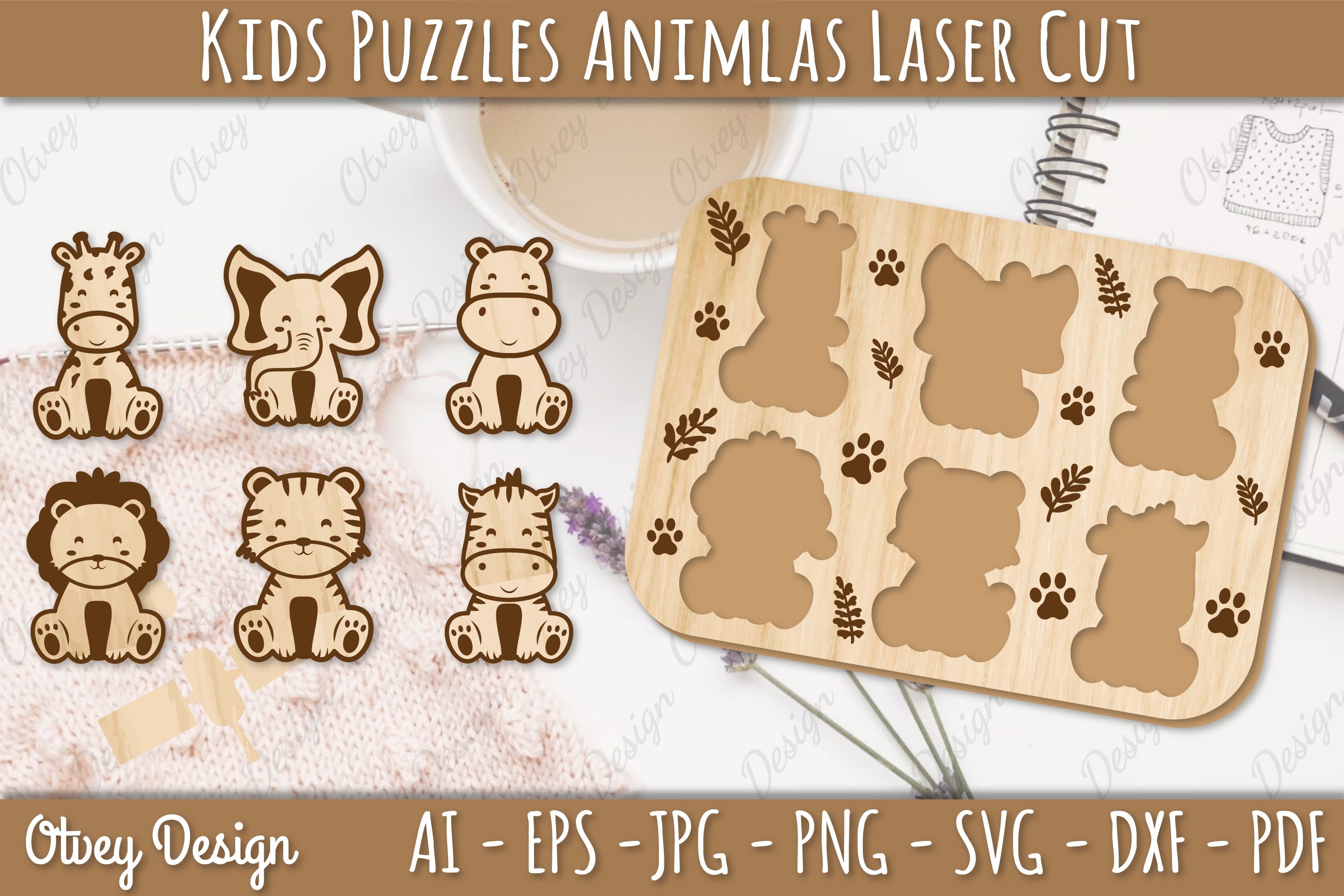 Kids Animal Puzzles SVG Bundle