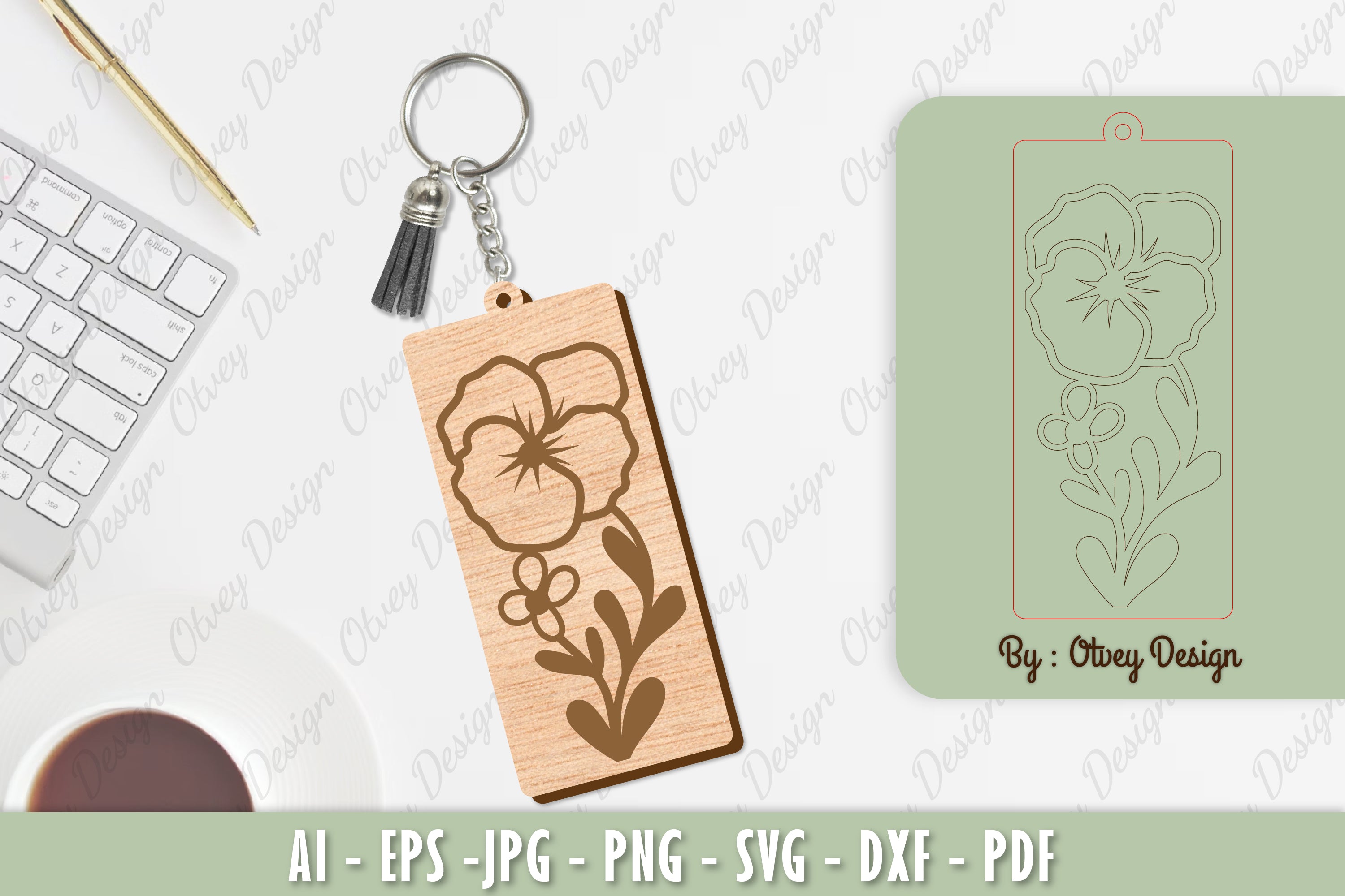 Flower Keychain Laser Cut SVG Bundle 21 - CraftNest - Digital Crafting and Art