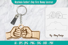 Father's Day First Bump Keychain SVG Bundle 9 - CraftNest - Digital Crafting and Art