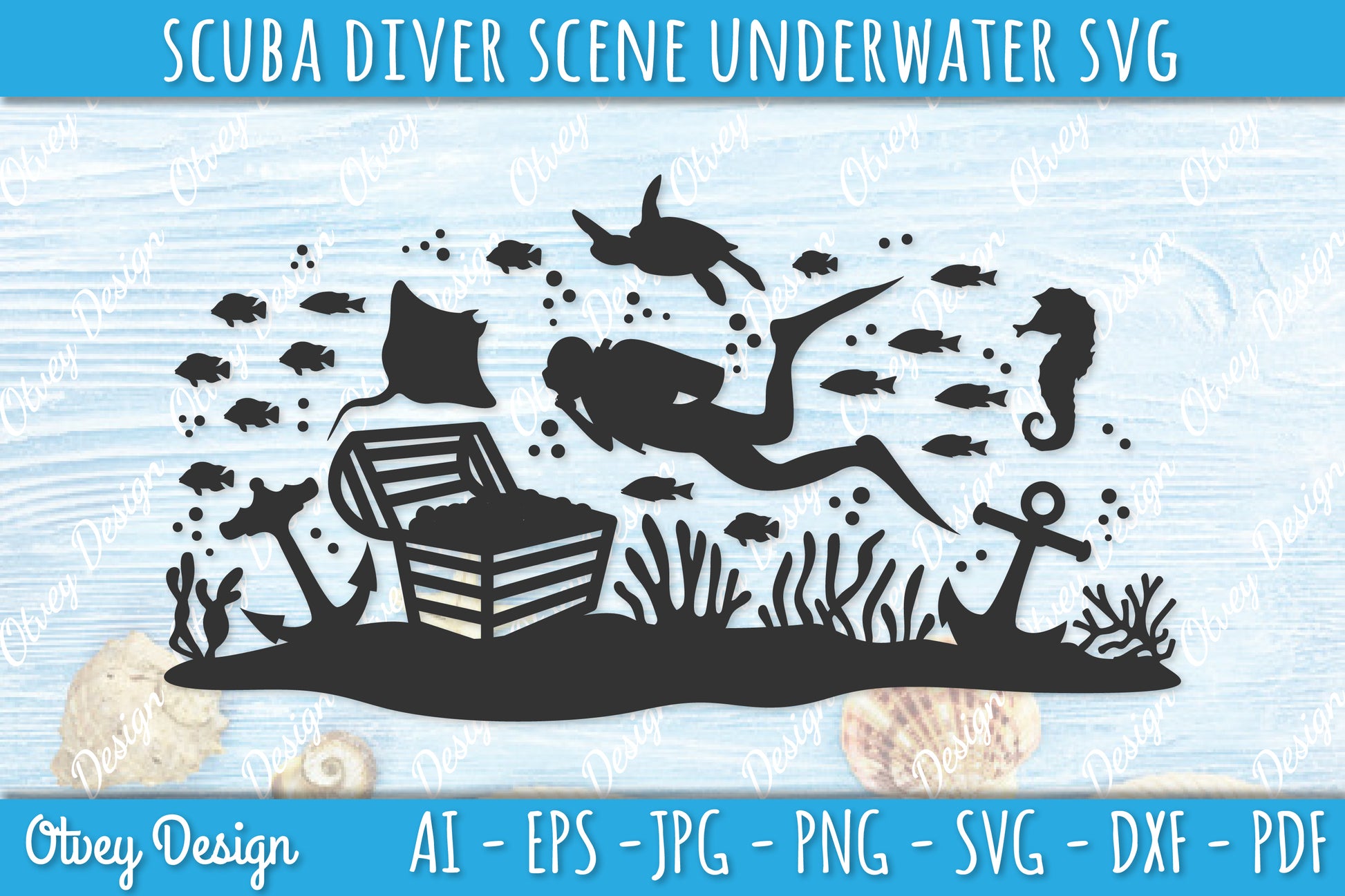 Scuba Diver Underwater World SVG Bundle 7 - CraftNest - Digital Crafting and Art