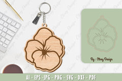 Flower Keychain Laser Cut SVG Bundle 31 - CraftNest - Digital Crafting and Art