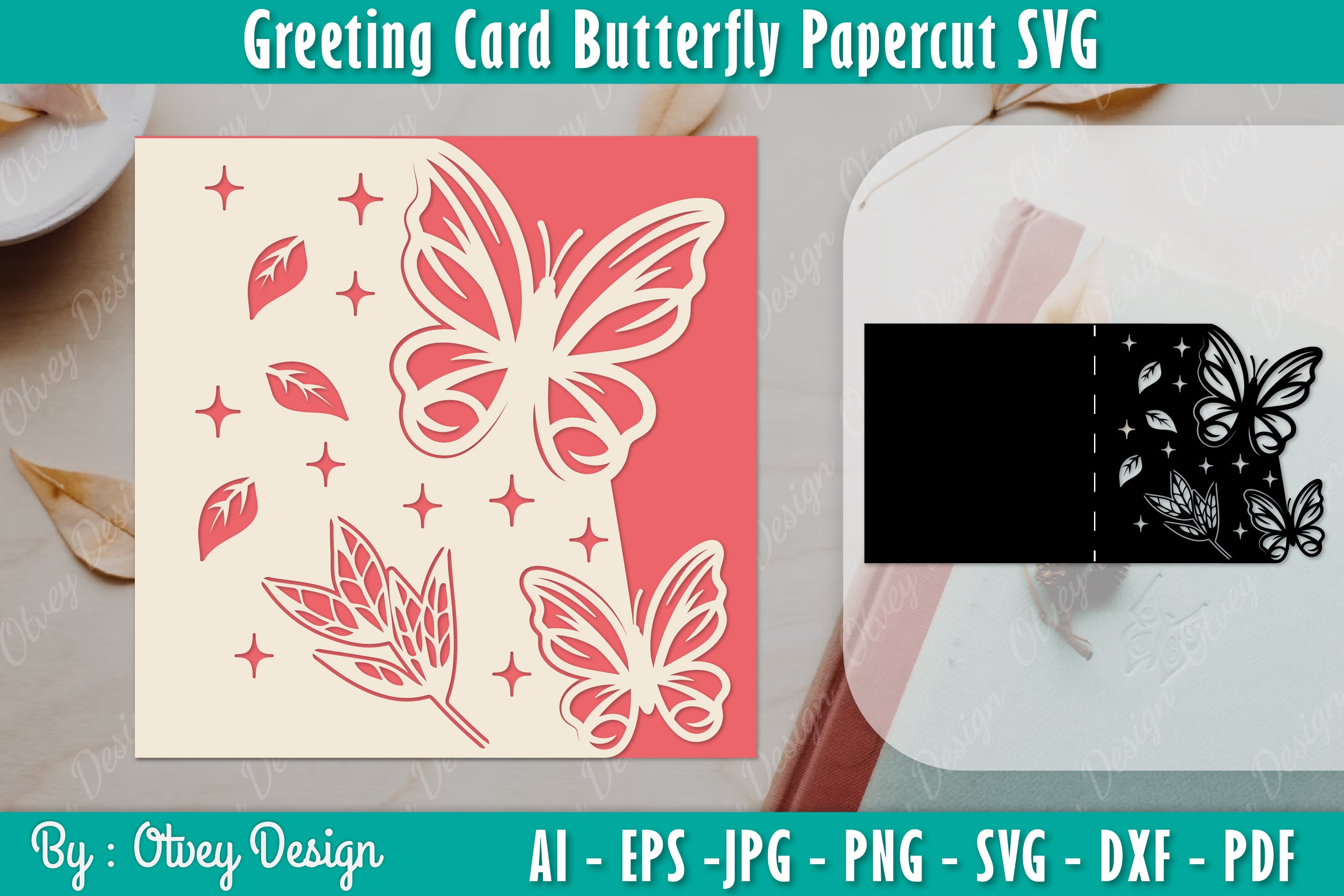 Greeting Card Butterfly Papercut SVG Bundle 17 - CraftNest - Digital Crafting and Art