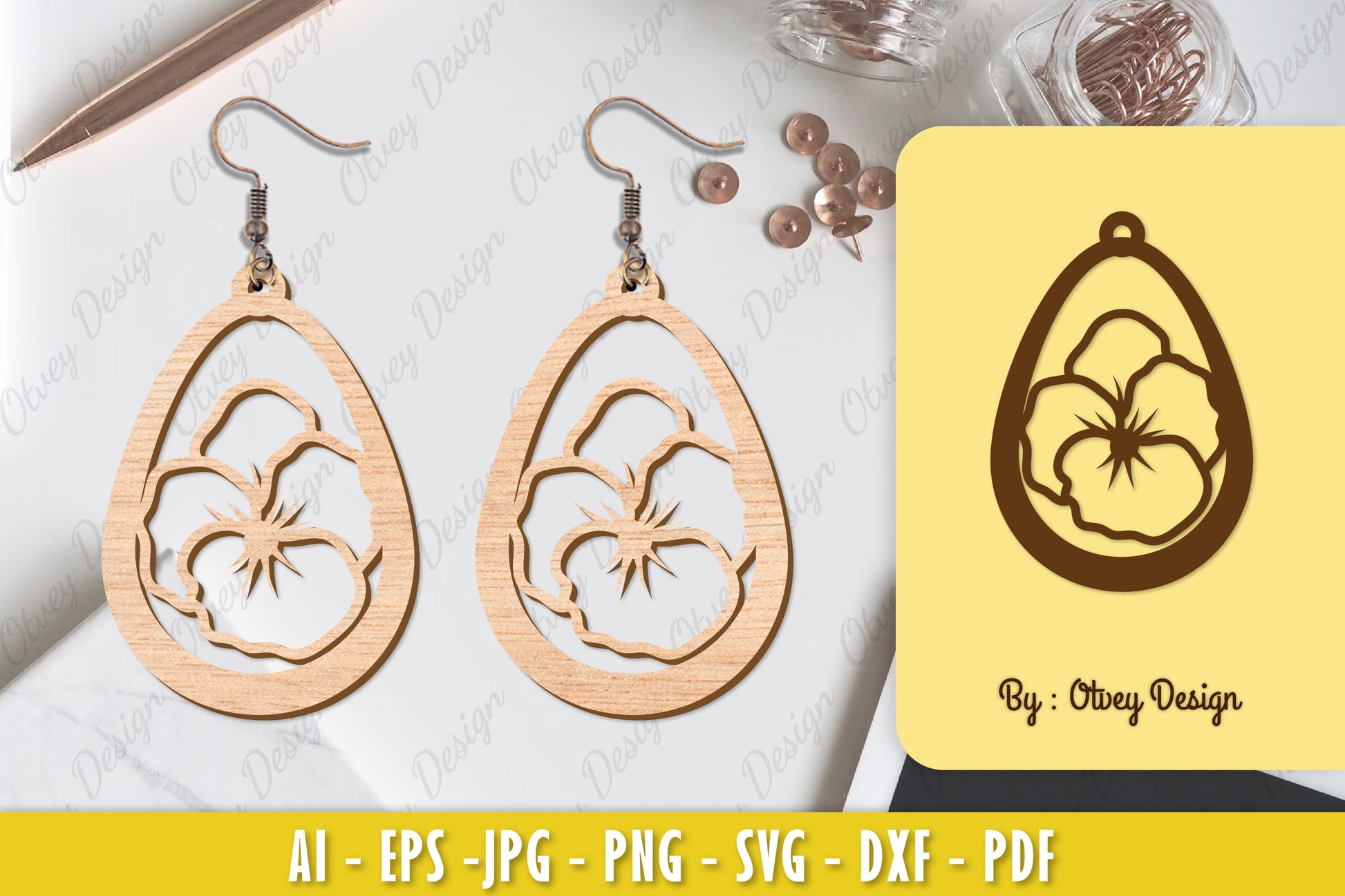 Flower Earring Laser Cut SVG Bundle 31 - CraftNest - Digital Crafting and Art