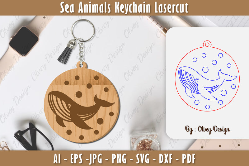 Keychain Sea Animals Laser Cut SVG Bundle 13 - CraftNest - Digital Crafting and Art